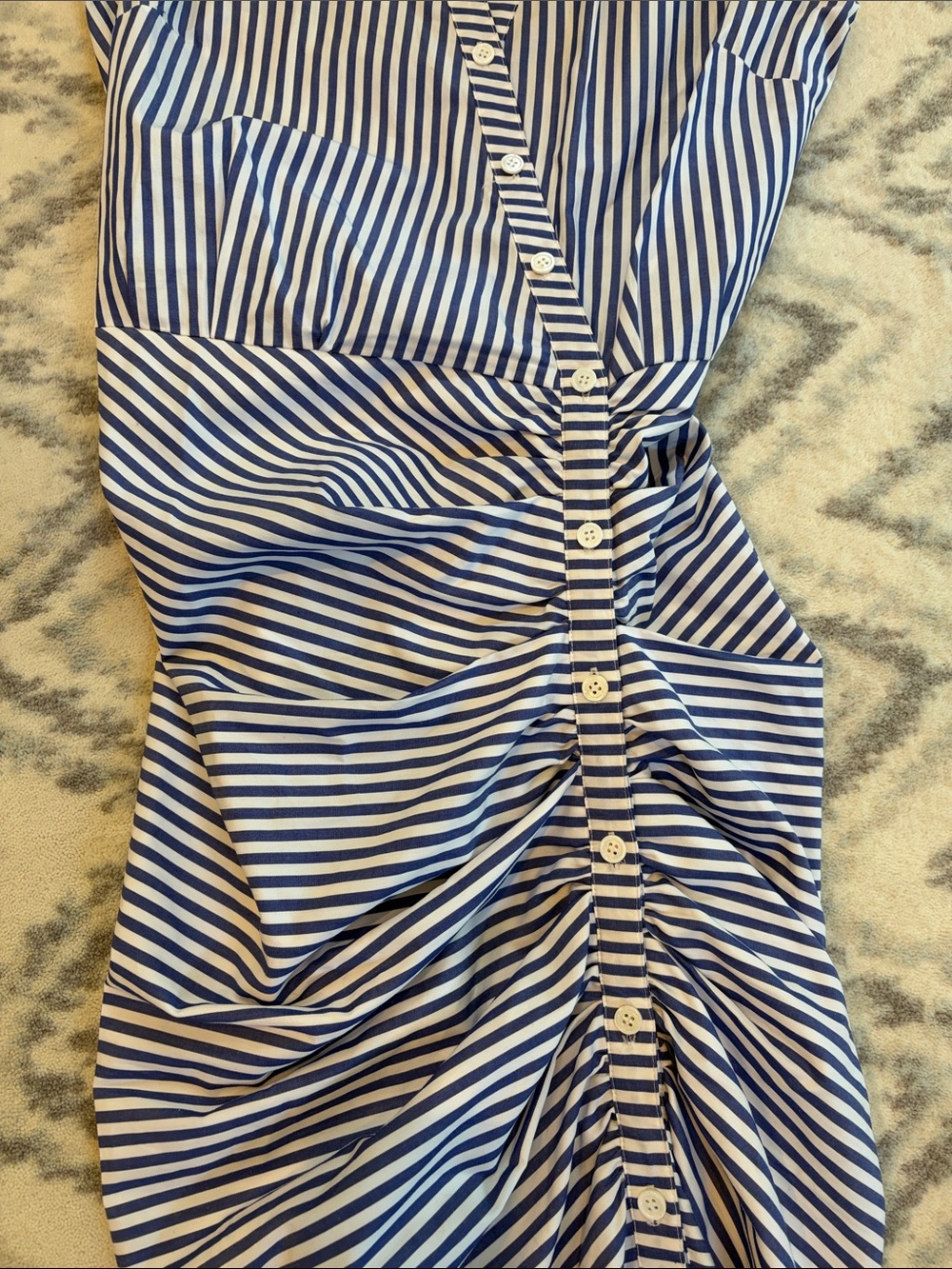 Veronica Beard Blue and White Striped Midi Dress - Picture 5 of 9